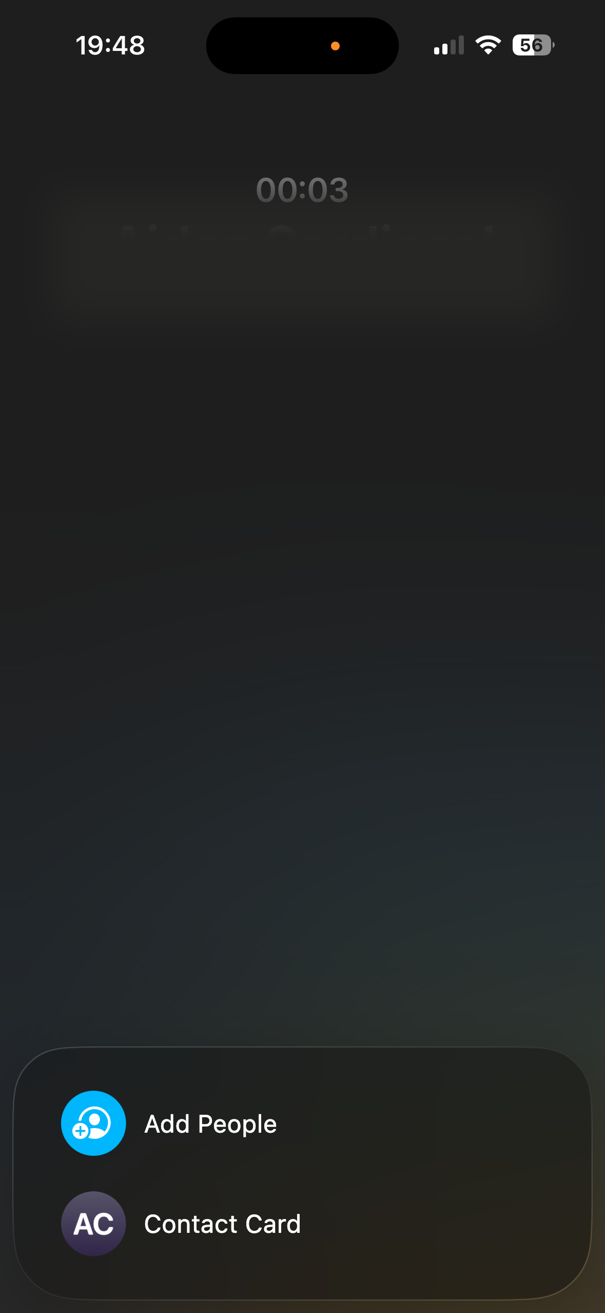 Menu button "Add call" after tapping the three dots