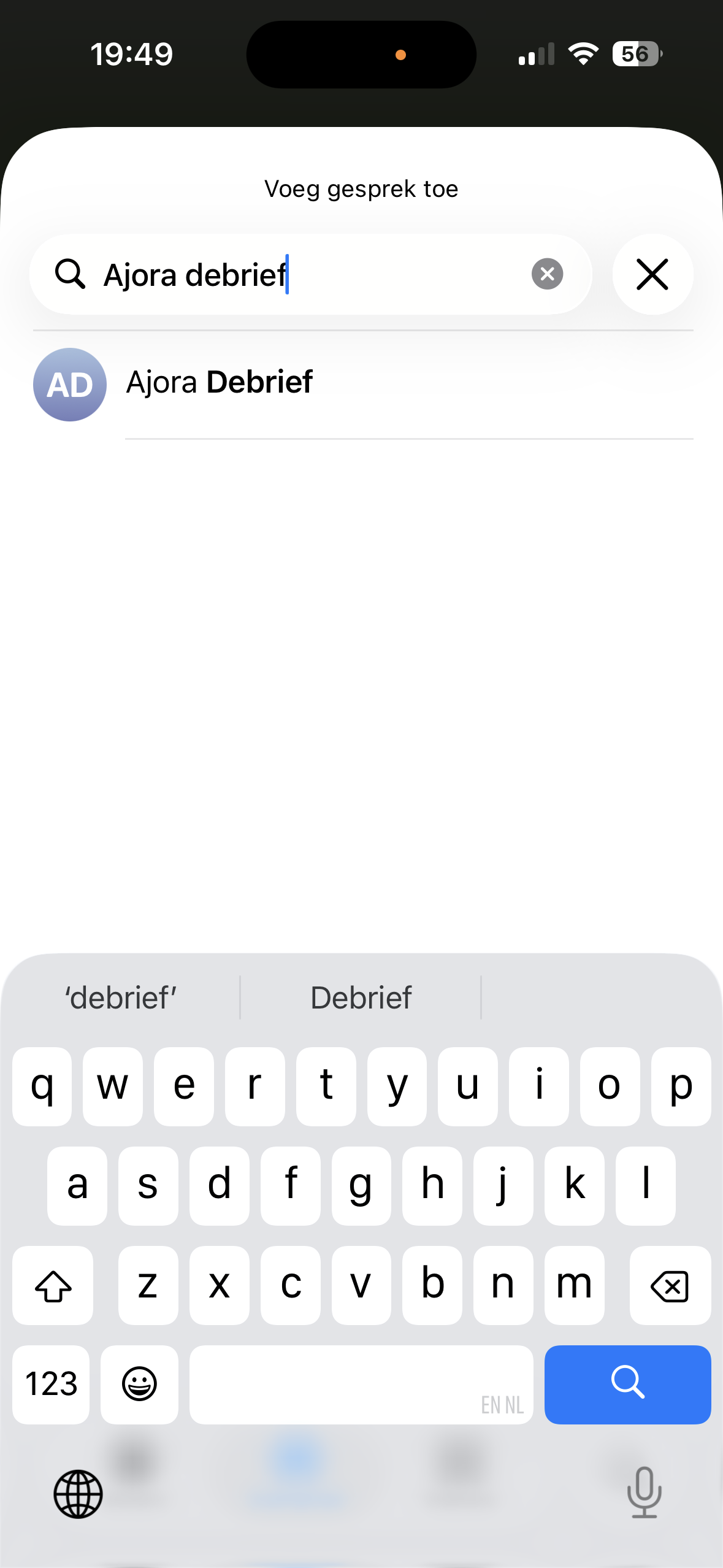Zoeken naar Ajora in je contacten