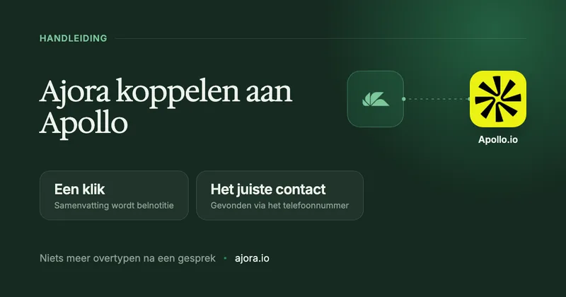 Ajora koppelen aan Apollo: je belnotitie met een klik bij het juiste contact