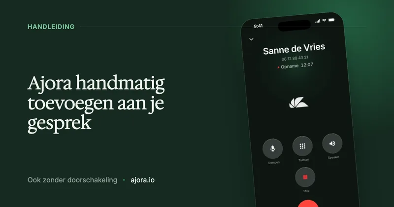 Ajora handmatig toevoegen aan je gesprek, als de app niet lukt