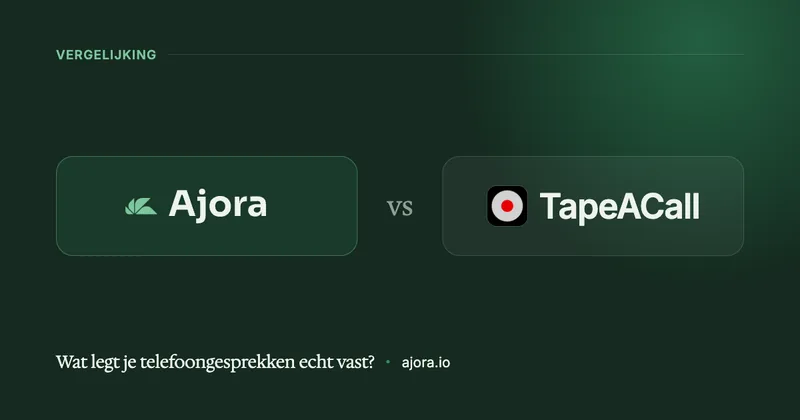 Ajora vs TapeACall: welke app legt je telefoongesprekken echt vast?