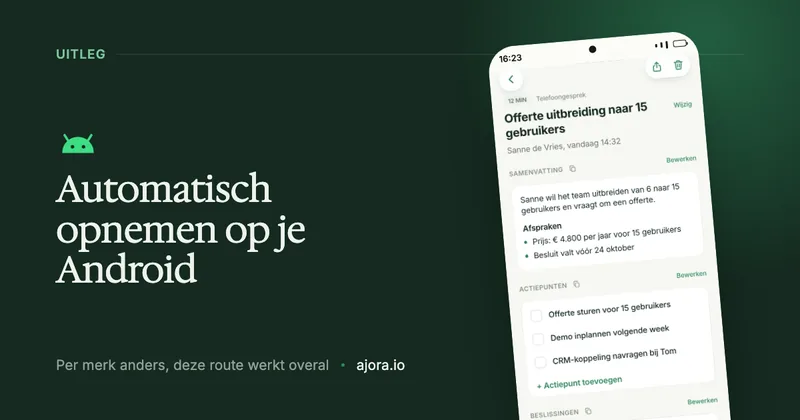 Automatisch telefoongesprek opnemen op je Android