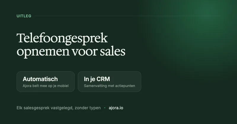 Telefoongesprek opnemen voor sales: zo leg je elk salesgesprek vast